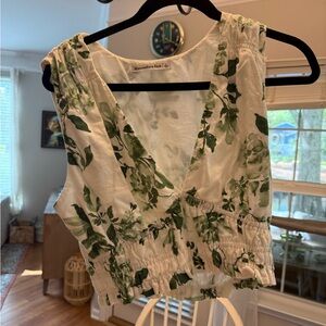 Abercrombie & Fitch Green Floral Women's Top
